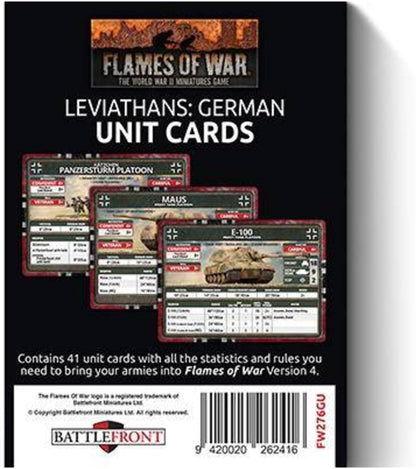 Battlefront Miniatures Flames of War: Late War - Leviathans: German Unit Cards