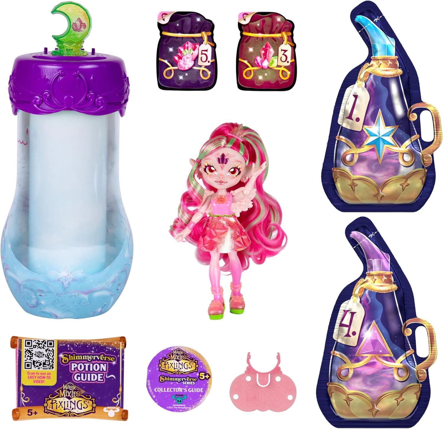 Magic Mixies Pixlings Shimmerverse Series, Create & Mix Magic Potion om Faye The Fairy Pixling op magische wijze te onthullen, deze prachtige 6.5" glanzende Pixling Fashion Doll verschijnt in de