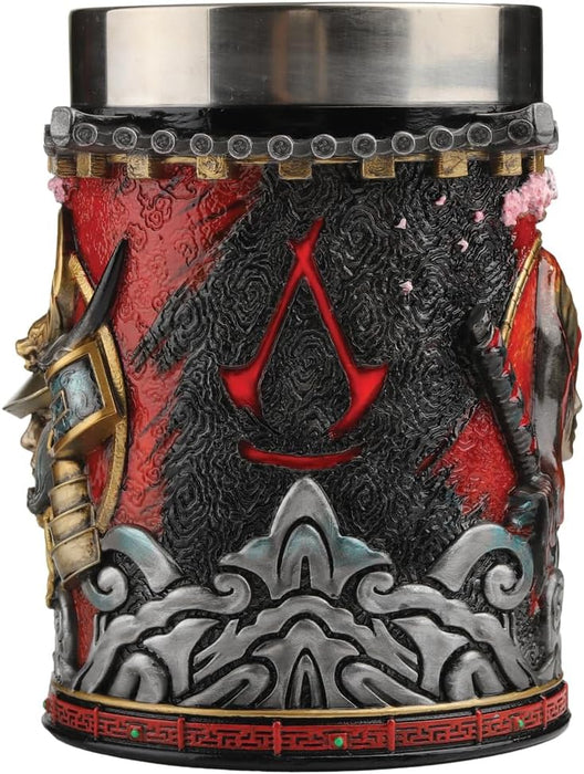 Nemesis Now Assassin's Creed Shadows - Boccale da birra in resina, arancione, ufficiale Assassin's Creed, inserto rimovibile in acciaio inossidabile, fuso in resina di alta qualità, sapientemente