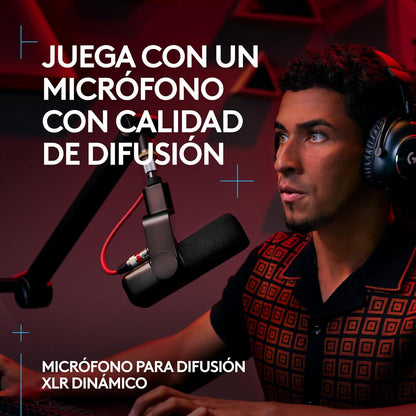 Logitech G Yeti Studio Active Dynamic XLR Broadcast Microphone for Gaming, ClearAmp Active Preamp, Dual-Diaphragm Capsule, Internal Shockmount - Black