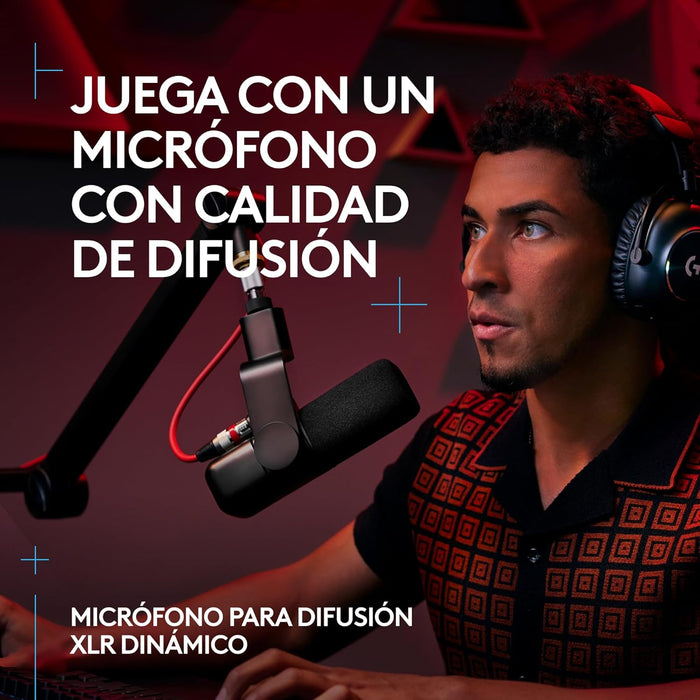 Logitech G Yeti Studio Active Dynamic XLR Broadcast Microphone for Gaming, ClearAmp Active Preamp, Dual-Diaphragm Capsule, Internal Shockmount - Black