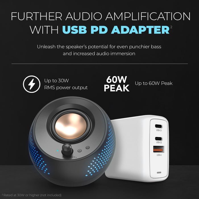 Creative - Pebble X 2.0 Usb-C Computer Rgb Speakers