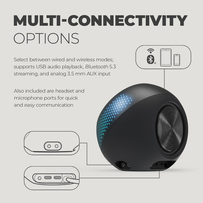 Creative - Pebble X 2.0 Usb-C Computer Rgb Speakers