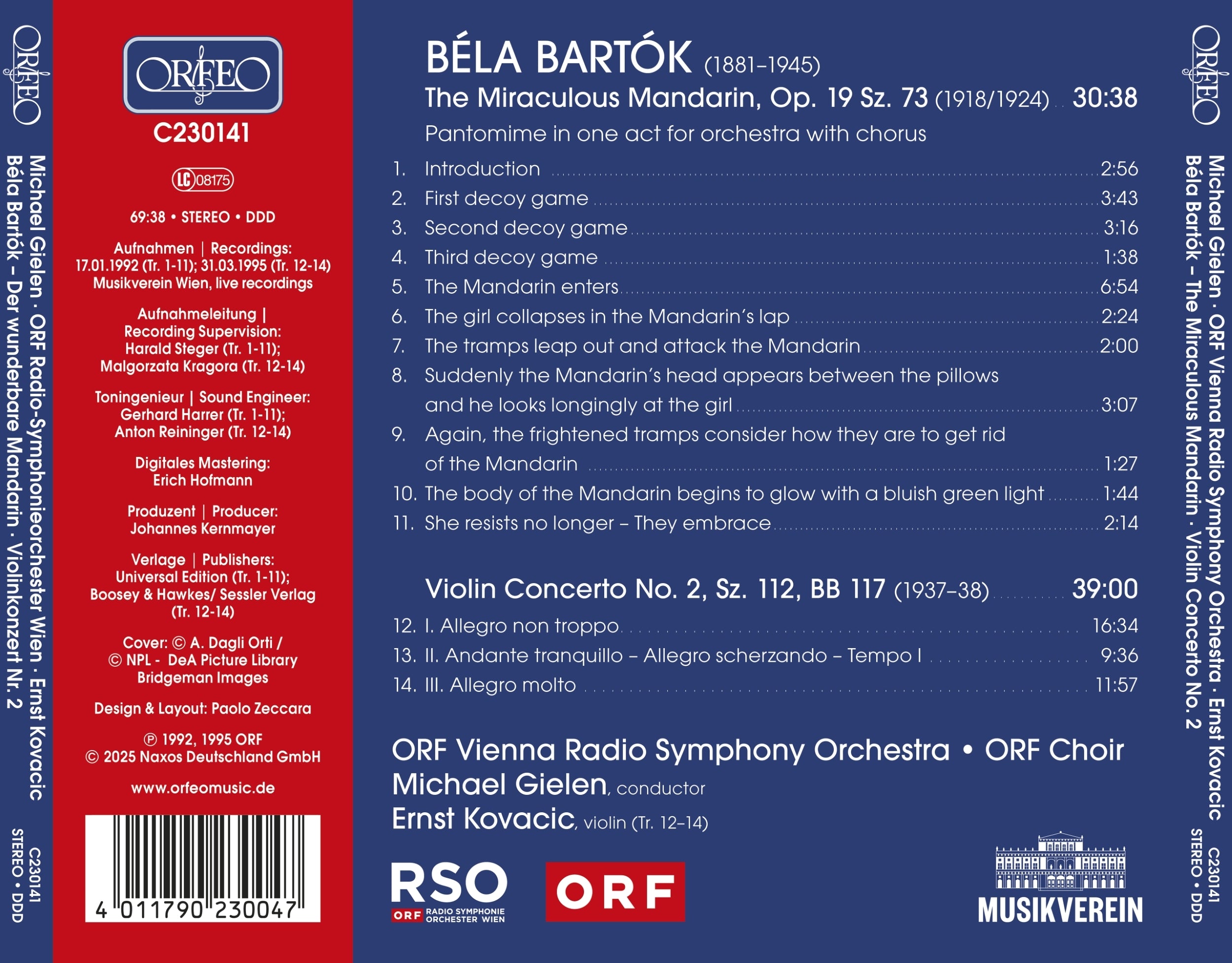 Béla Bartók: The Miraculous Mandarin, Op. 19/Violin Concerto...