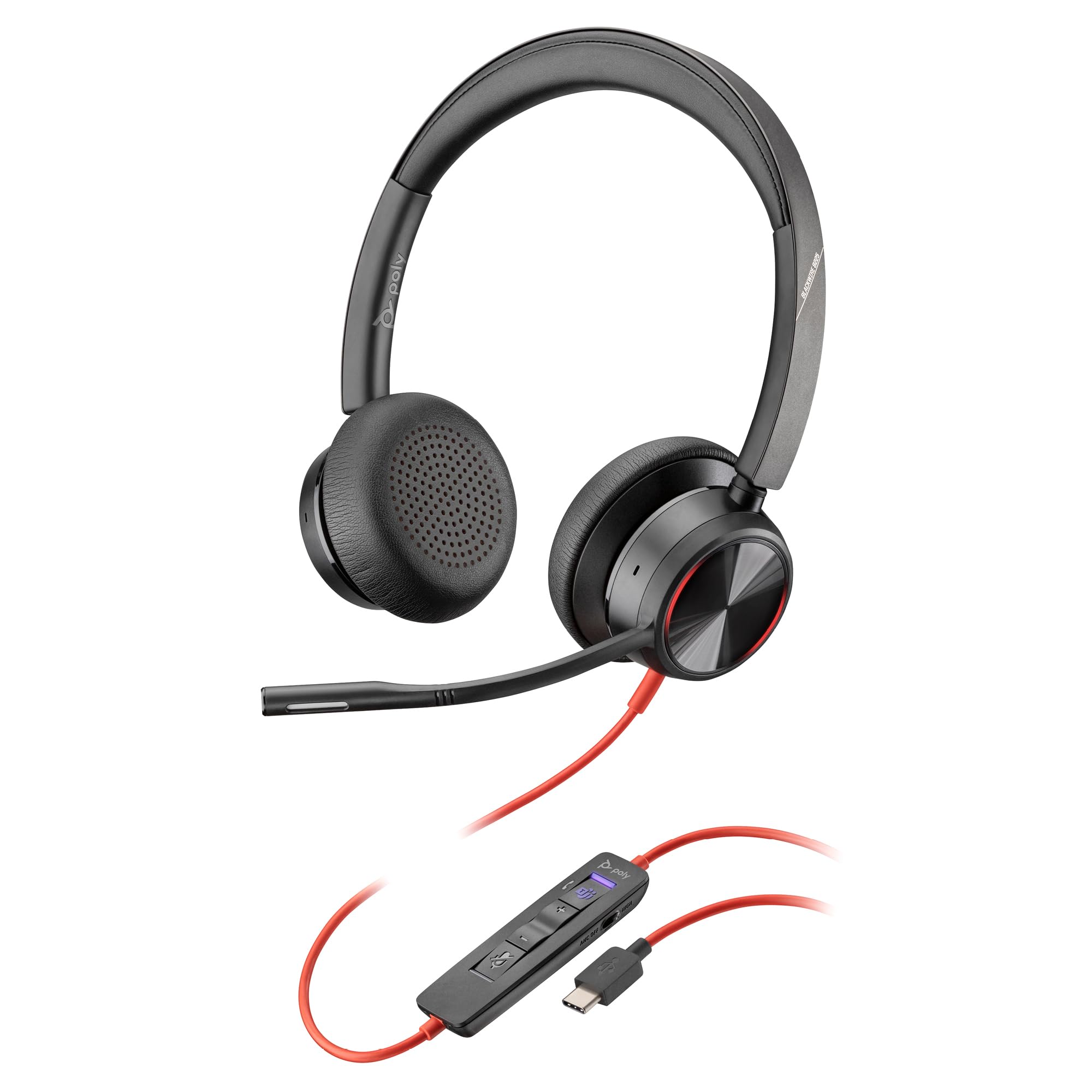 Poly Blackwire 8225 Premium Wired Headset – Active Noise Canceling – Hi-fi Stereo - Connect to PC/Mac - Certified for Microsoft Teams 2024 Version (USB-C & USB-A)