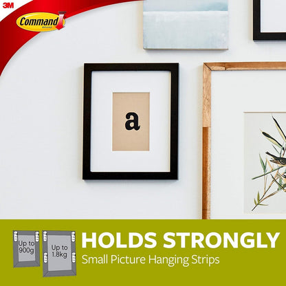 Command Picture Hanging Strips, White, Small - 12 Pairs (24 Strips) Adhesive Strips - For Pictures, Frames, Mirrors, Wall Decor - Damage Free Hanging