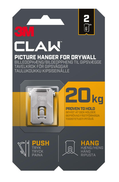 3M Claw 3PH20-2UKN - Percha para paneles de yeso (20 kg, 2 unidades