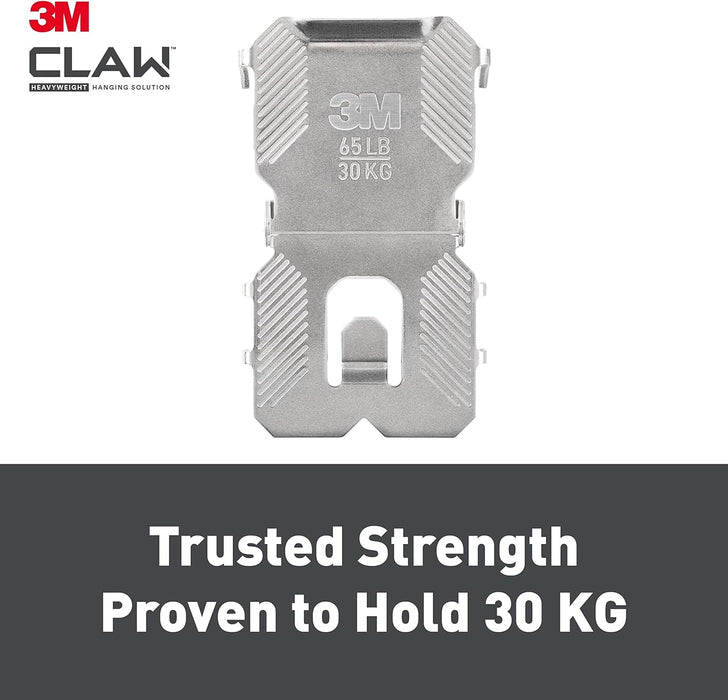 3M Claw Plasterboard Picture Hanging Wall Hooks For Hanging Home Décor, 2 Hangers, Holds up to 30 kg - Ideal for Heavyweight Items