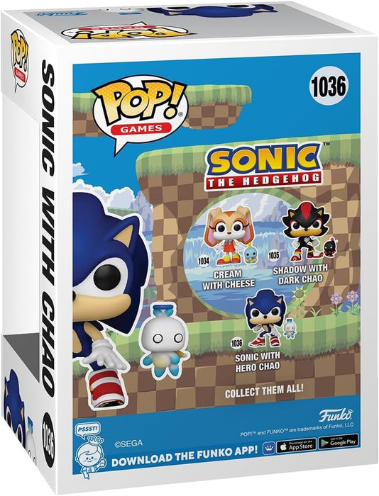 Funko Pop! & Buddy: Sonic the Hedgehog - Sonic the Hedgehog With HChao - Sonic the Hedgehog - Collectable Vinyl Figure - Gift Idea - Official Merchandise - Toys for Kids & Adults - Video Games Fans