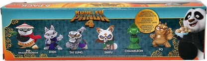 Kung Fu Panda, 6 Pack of 2.5" Collectible Figures, Glow in the Dark and Golden Variants, Villains and Heroes Bundle, Uniquely Posed, Suitable for 5 Years and up