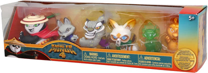 Kung Fu Panda, 6 Pack of 2.5" Collectible Figures, Glow in the Dark and Golden Variants, Villains and Heroes Bundle, Uniquely Posed, Suitable for 5 Years and up