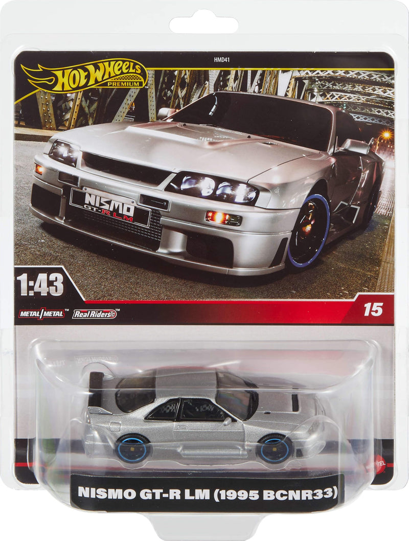 Hot Wheels Premium Nissan Skyline, 1:43rd Scale Vehicle, Officially Licensed Replicas for Adult Collectors, Real Riders Tires, Metal/Metal Body & Chassis, HWT02