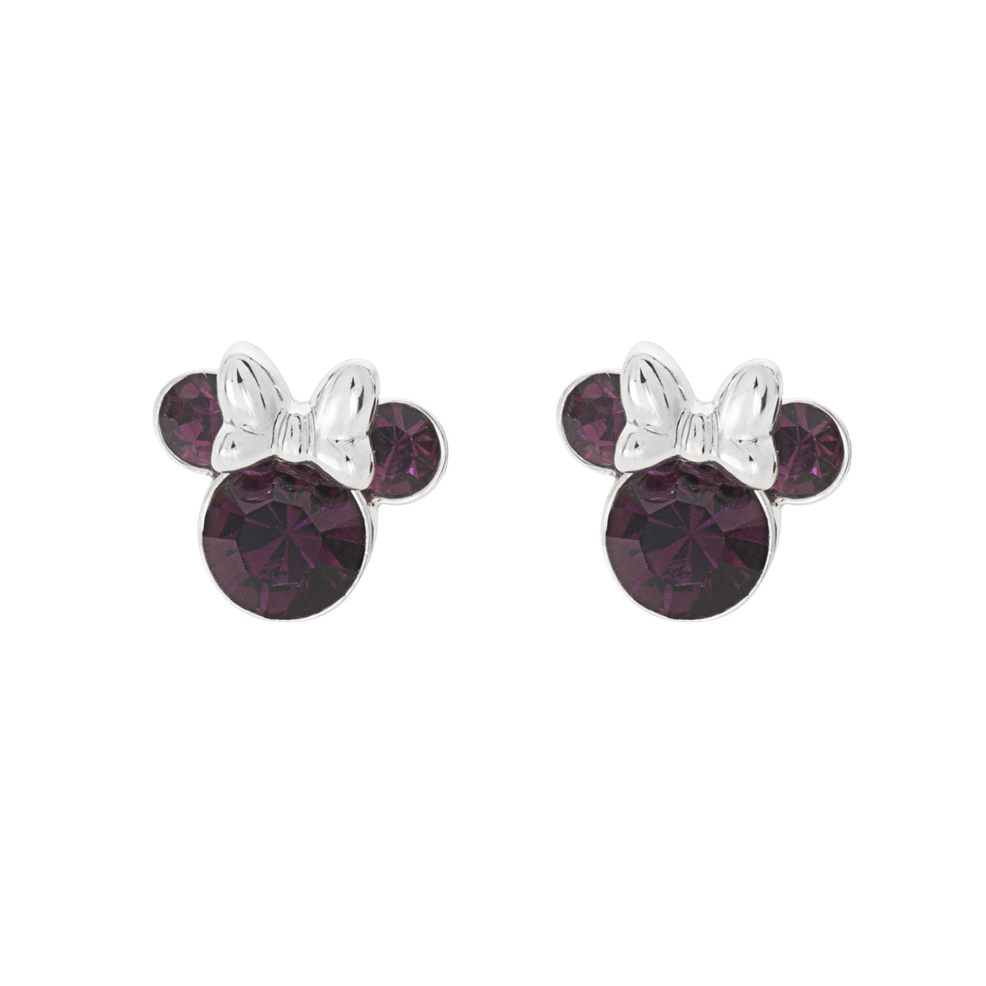 Disney Minnie versilbert Februar Geburtsstein Ohrstecker Ohrringe EF00469SFEBL.PH