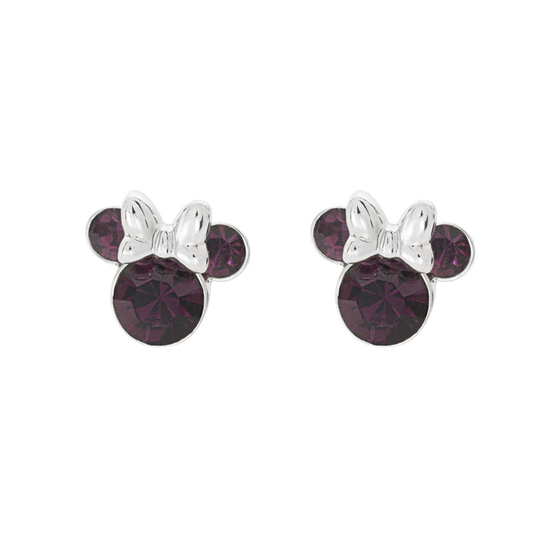 Disney Minnie versilbert Februar Geburtsstein Ohrstecker Ohrringe EF00469SFEBL.PH