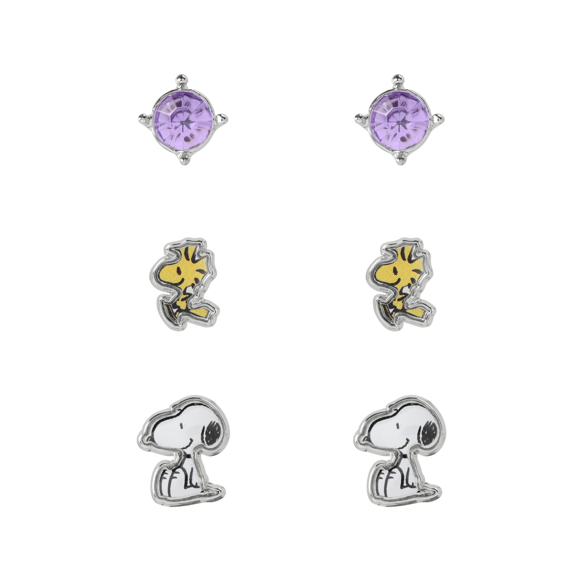 Snoopy SH00901RL.PH Ohrring-Set, 3 Paar