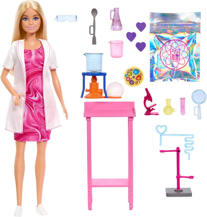 Barbie Scientist Doll and Accessories with Blonde Fashion Doll, Lab Table, & Color-Change Accessories