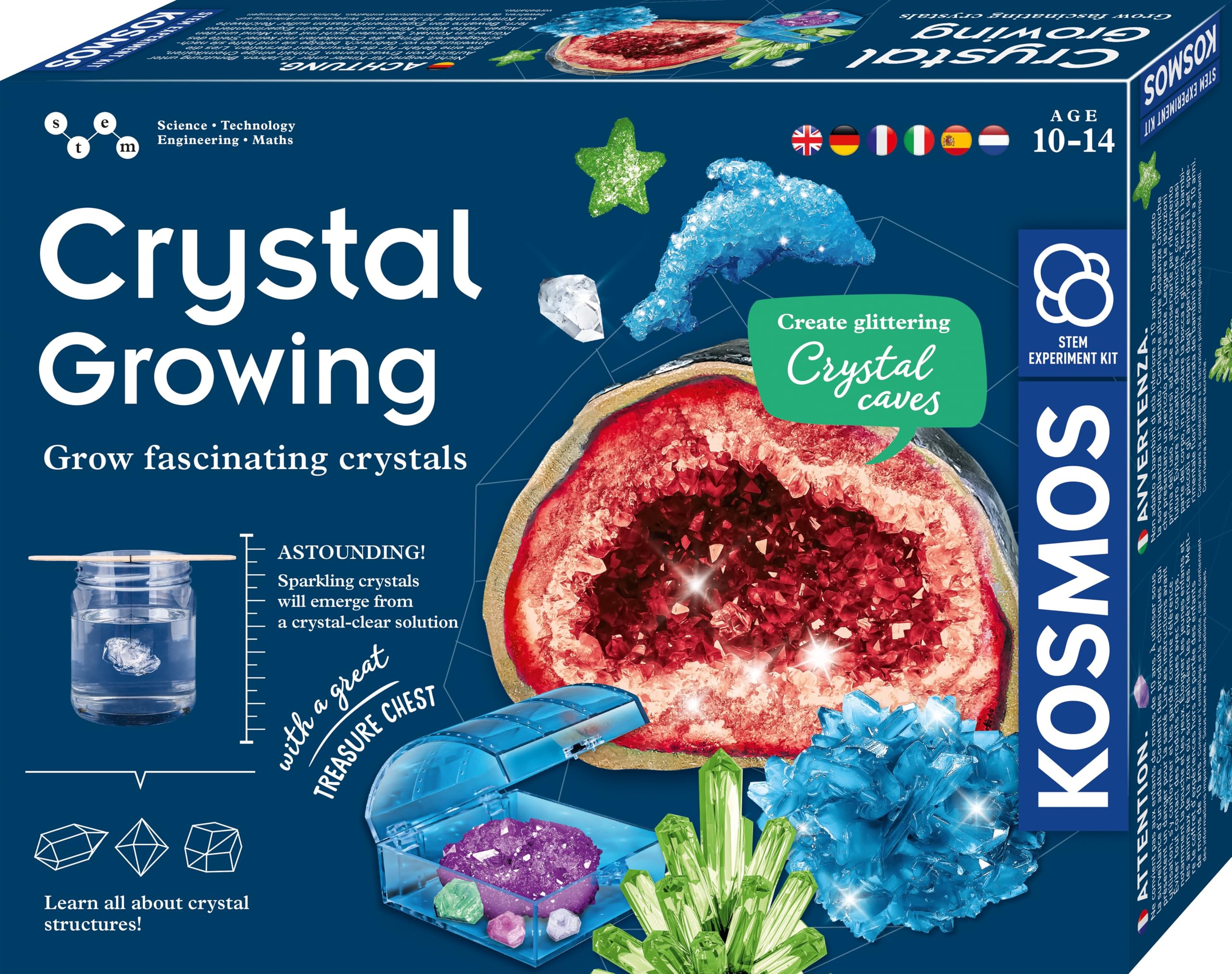 KOSMOS 617387 - Set completo di cristalli scintillanti, scrigno del tesoro, decorazione per bambini dai 10 ai 14 anni, istruzioni multilingue (lingua italiana non garantita