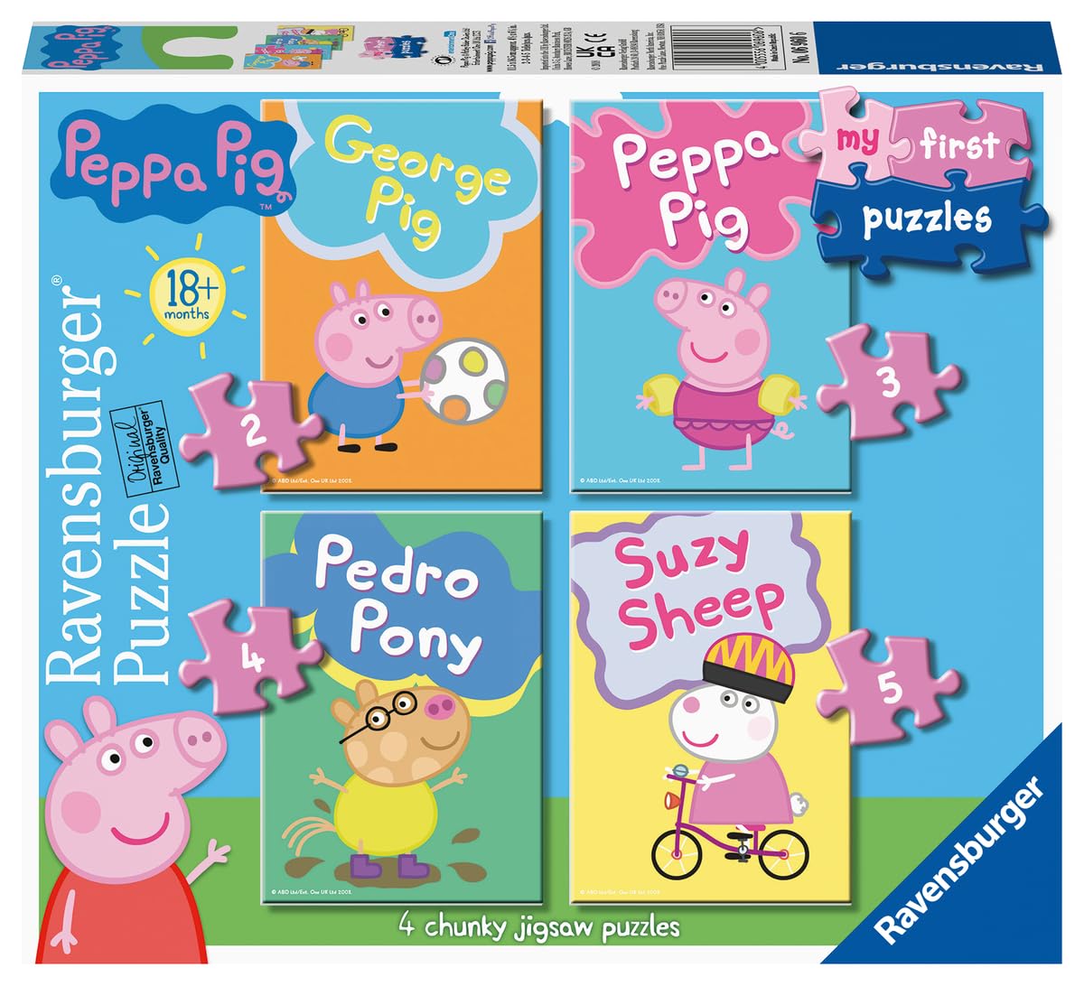 Ravensburger Peppa Pig My First Jigsaw Puzzles (2, 3, 4 & 5 Pieces) Educational Toys for Toddlers Age 18 Months and Up