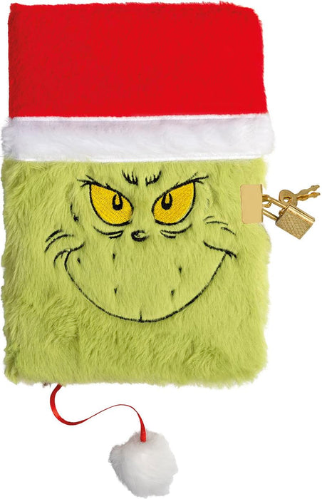 GRINCH Fluffy Notebook – Weiches Plüsch-Notizbuch mit Kultmotiv | Tagebuch & Malbuch für Kinder | Geschenk Fans