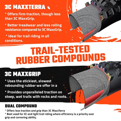 Minion Tyre DHR II – 29 x 2.50 WT (Wide Trail) – TR. Soft – 3C Terra/Exo +/Tubeless Ready