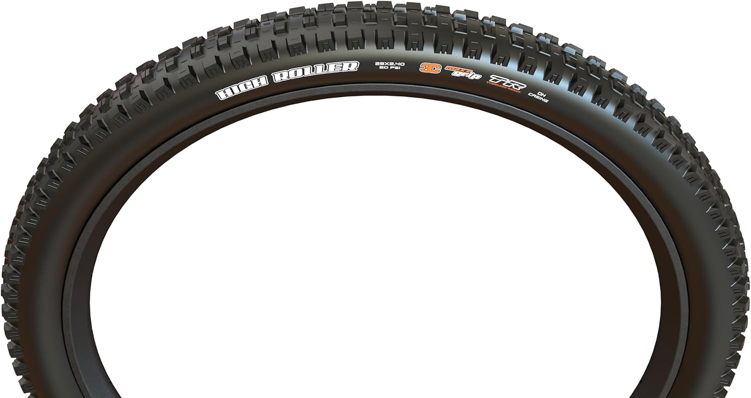 Maxxis High Roller 3 Bicycle Tyre with Folding Bead 29x2.40 Wide Trail/MaxxGrip/Double Down/Tubeless Ready, Black
