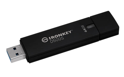 Kingston IronKey D500S hardware-encrypted USB flash drive 64GB FIPS 140-3 Lvl 3 (Pending) AES-256 - IKD500S/64GB 64 gb