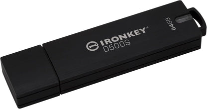 Kingston IronKey D500S hardware-encrypted USB flash drive 64GB FIPS 140-3 Lvl 3 (Pending) AES-256 - IKD500S/64GB 64 gb