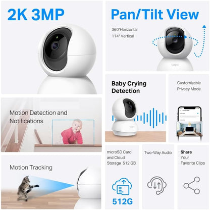Pan/Tilt Home Security Wi-Fi Camera