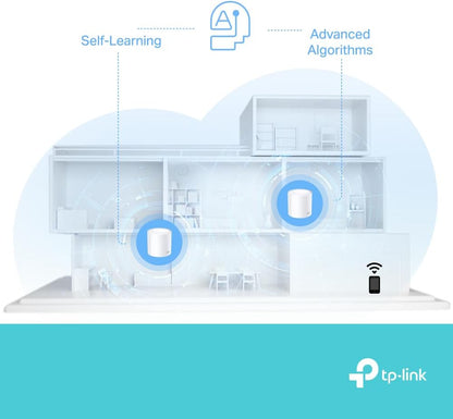 TP-Link Deco X10 AX1500 Whole Home Dual-Band Mesh Wi-Fi 6 System, AI-Driven, Coverage up to 3900ft²,Connect up to 120 devices,Idea for Gaming&4K, Easy Setup, Works with Alexa and Google home,Pack of 2