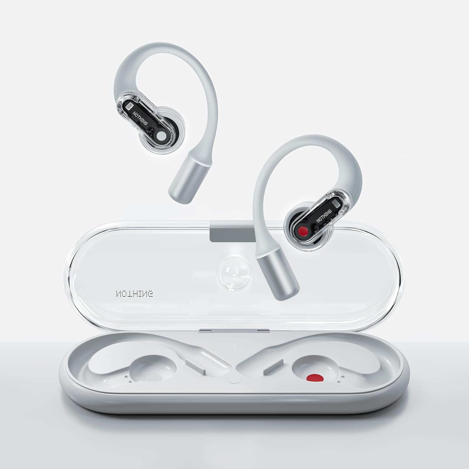 Nothing Ear (open) wireless open headphones with Dual mics and AI Clear Voice, Open Sound Technology, IP54 water resistant, 30 hours of playback and Advanced EQ - White