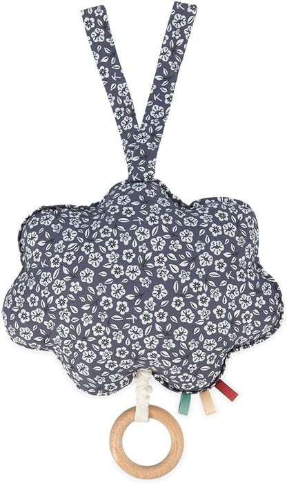 Kaloo - Petites Chansons, K210001, muziekbox van stof en hout, muziekkussen, 15 cm, liedbril Petite Etoile, baby-prikkelend kussen, blauw en wit, vanaf de geboorte