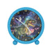 Depesche 13313 Dino World Galaxy Alarm Blue for Children with Dinosaur Motif, Silent Clock with Light Function, Battery Included
