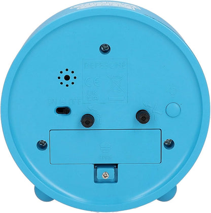 Depesche 13313 Dino World Galaxy Alarm Blue for Children with Dinosaur Motif, Silent Clock with Light Function, Battery Included