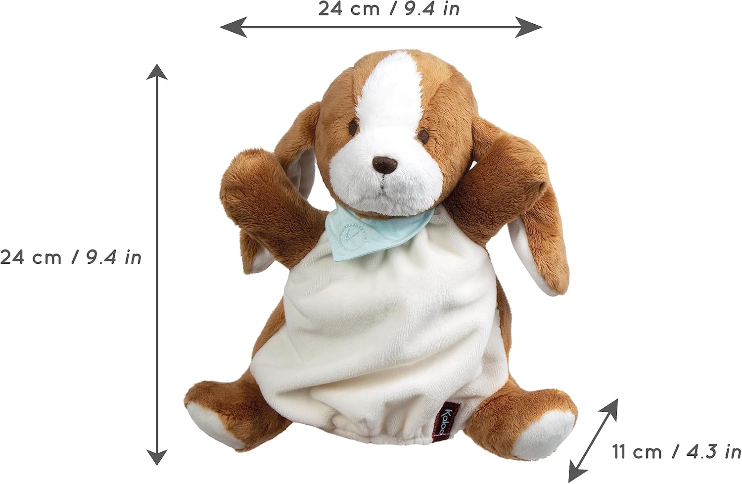 KALOO - Les Amis - Schmusetuch Handpuppe Tiramisu der Hund, 30 cm - ab der Geburt, K970022