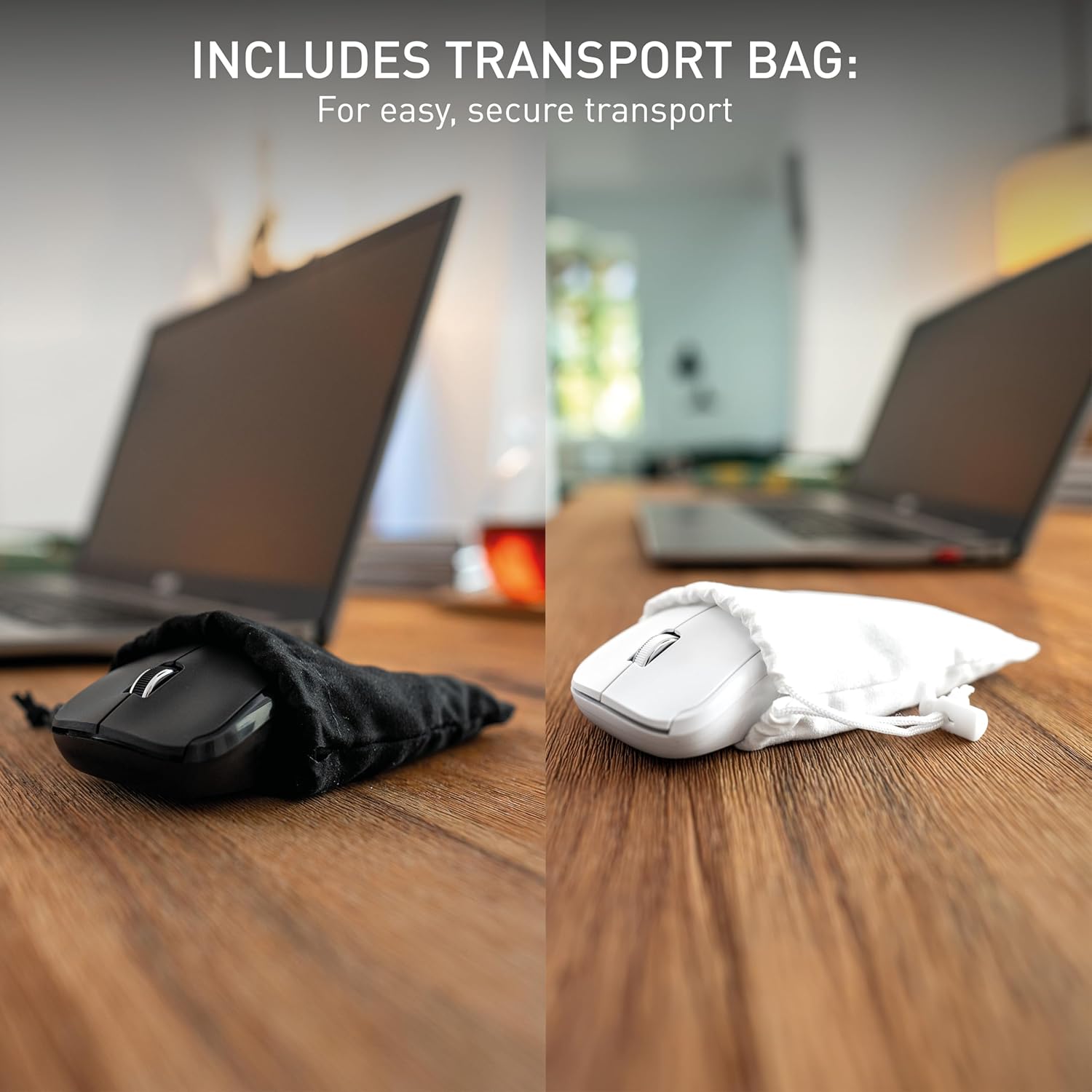 CHERRY MW 2200, Wireless Laptop Mouse, 2.4 GHz RF, Ambidextrous, 1300 dpi, Chrome-Plated Scroll Wheel, incl. Transport Bag, Battery-Operated, Black