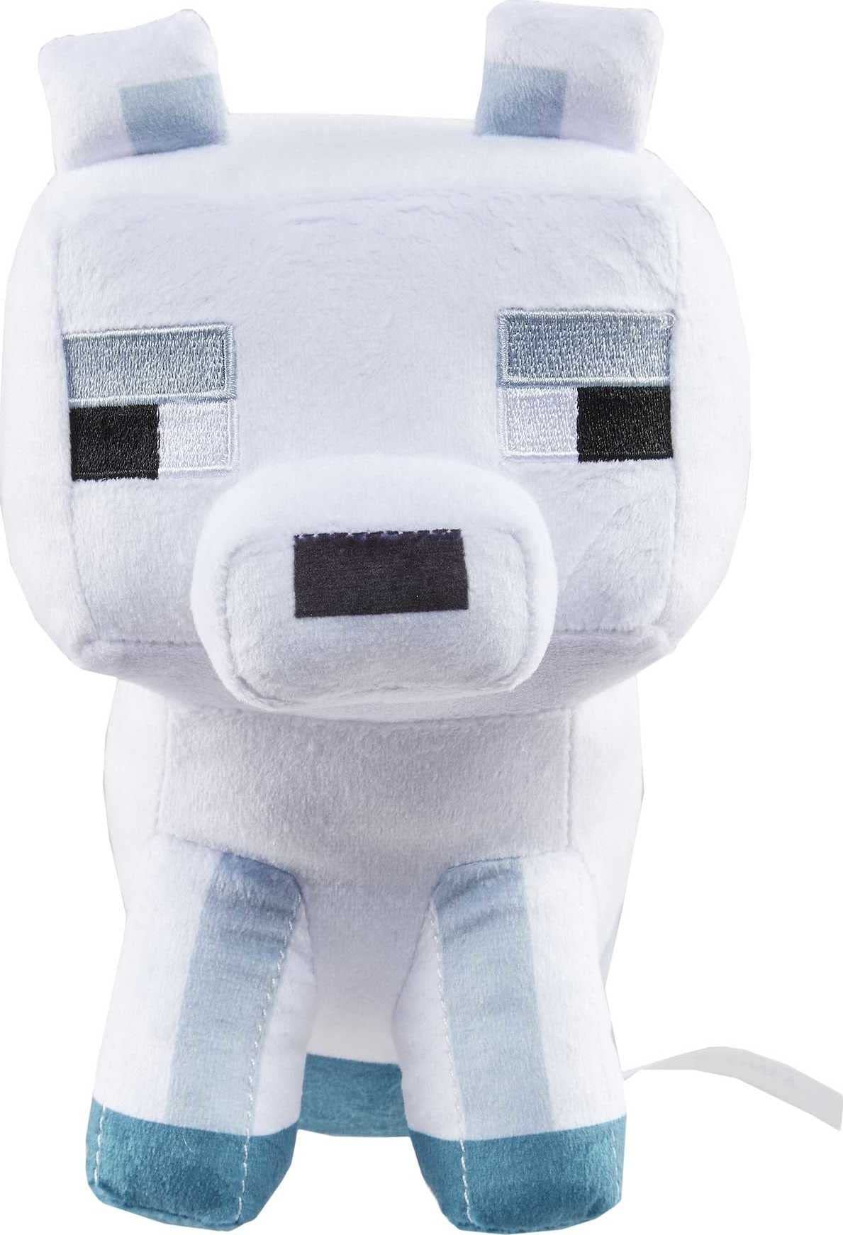 Minecraft Basic Arctic Fox Plush, Video-Game Character Soft Doll, Collectible Toy Gift for Ages 3 Years & Older