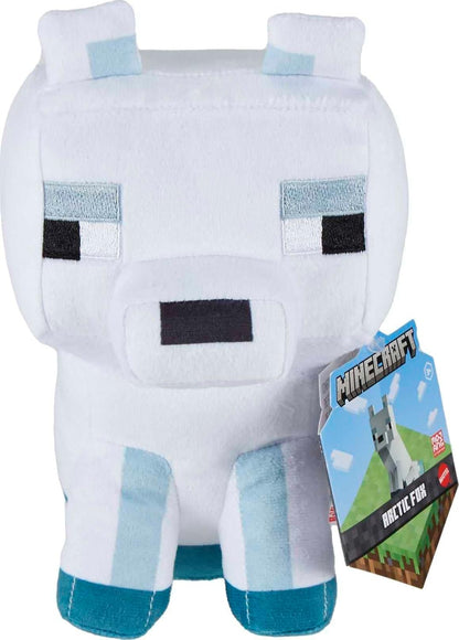 Minecraft Basic Arctic Fox Plush, Video-Game Character Soft Doll, Collectible Toy Gift for Ages 3 Years & Older