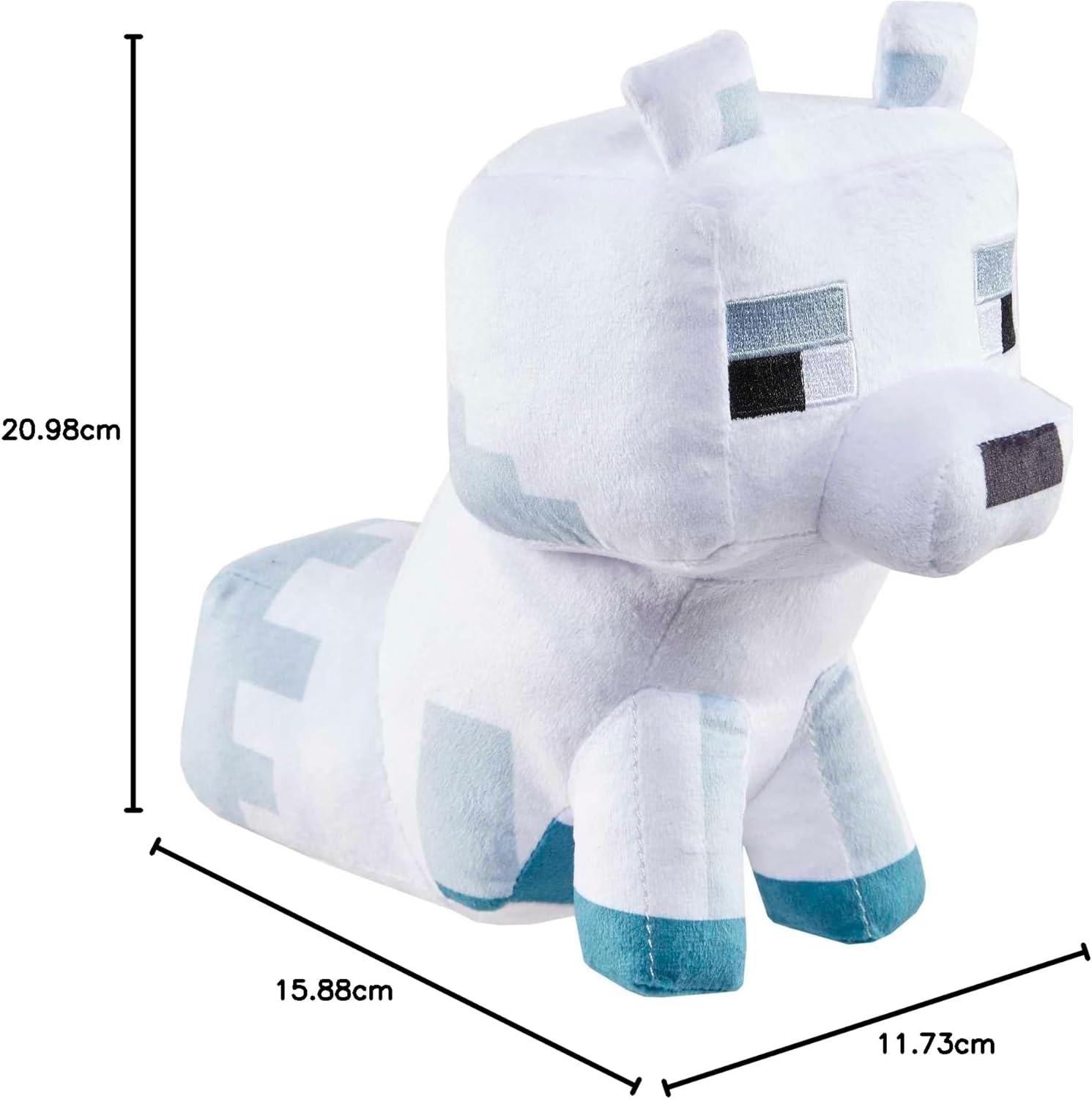 Minecraft Basic Arctic Fox Plush, Video-Game Character Soft Doll, Collectible Toy Gift for Ages 3 Years & Older