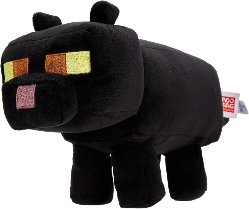 Minecraft Black Cat Plush Character, 8-inch Collectible Soft Doll Inspired by The Video Game