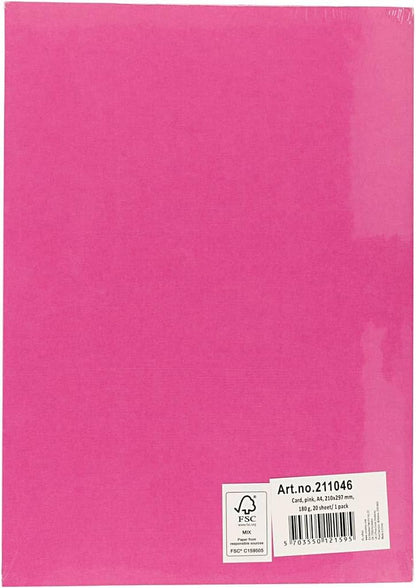 Creativ Company - Gekleurd Karton Roze A4 20 vel