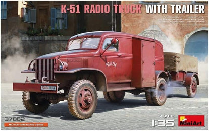 MiniArt - Model vrachtwagen K-51 Radio Truck met Trailer 37062| 1:35 modelbouw promo tank
