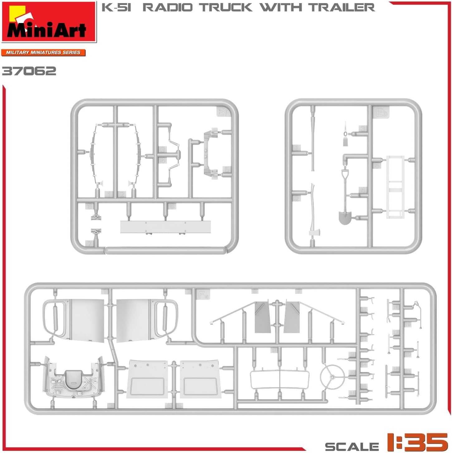 MiniArt - Model vrachtwagen K-51 Radio Truck met Trailer 37062| 1:35 modelbouw promo tank