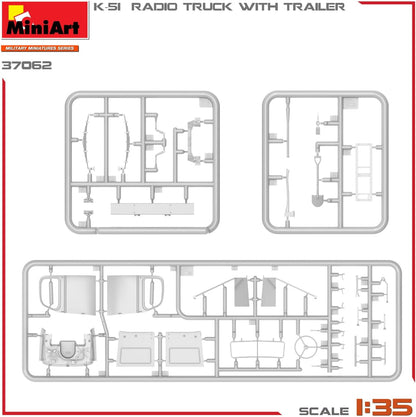 MiniArt - Model vrachtwagen K-51 Radio Truck met Trailer 37062| 1:35 modelbouw promo tank