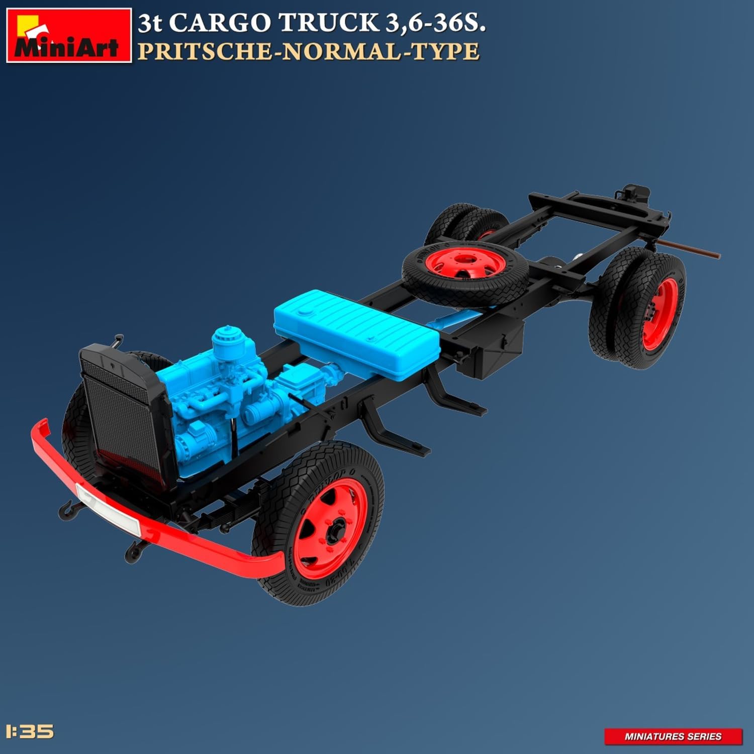 MiniArt 38079 1:35 3t Cargo Truck 3,6-36S Pitschenw. - Replica fedele all'originale, modellismo, kit di costruzione in plastica, artigianato, hobby, incollaggio, modello, assemblaggio, non verniciato
