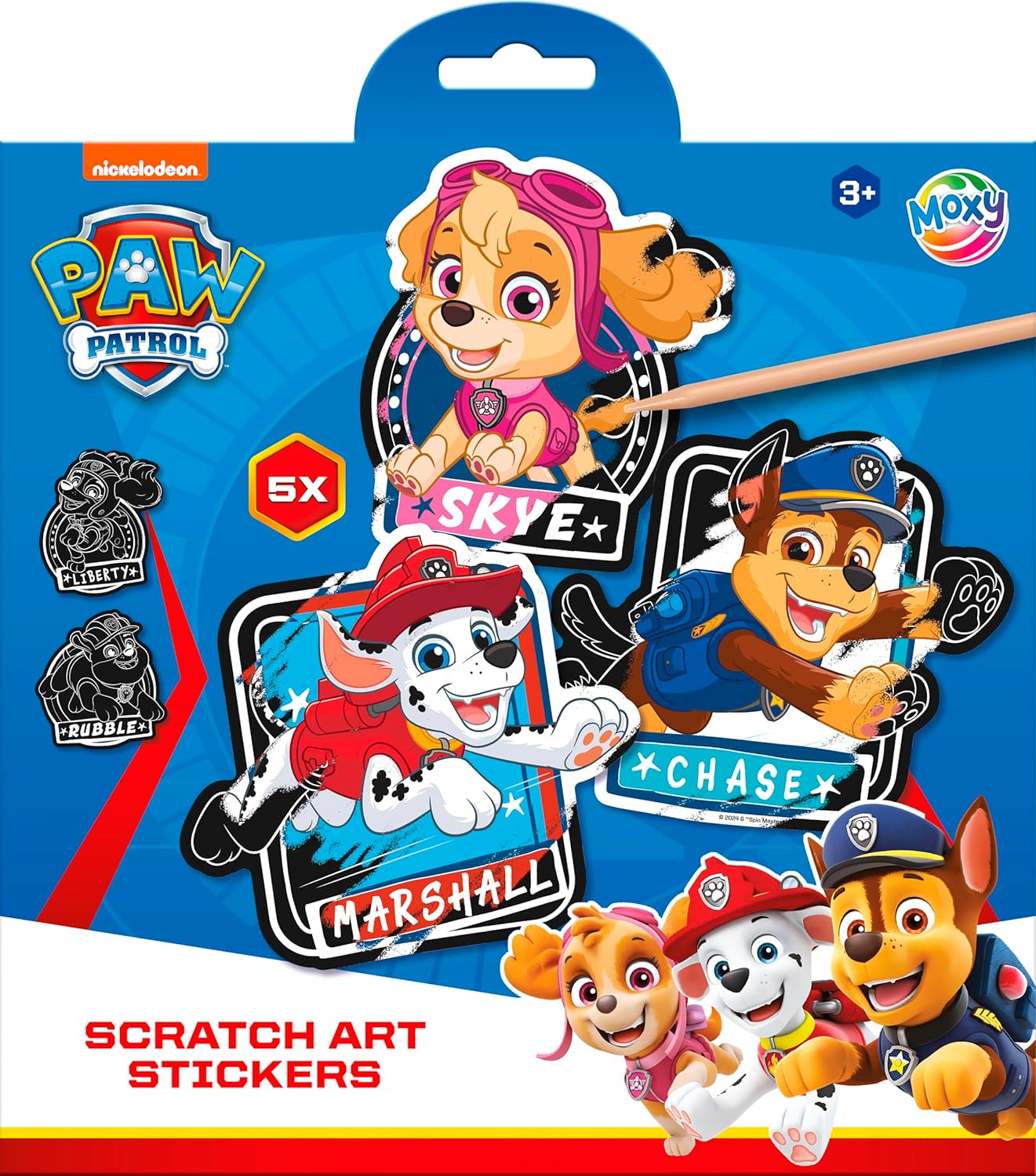 Paw Patrol, adesivi Scratch Art, dai 3 anni in su