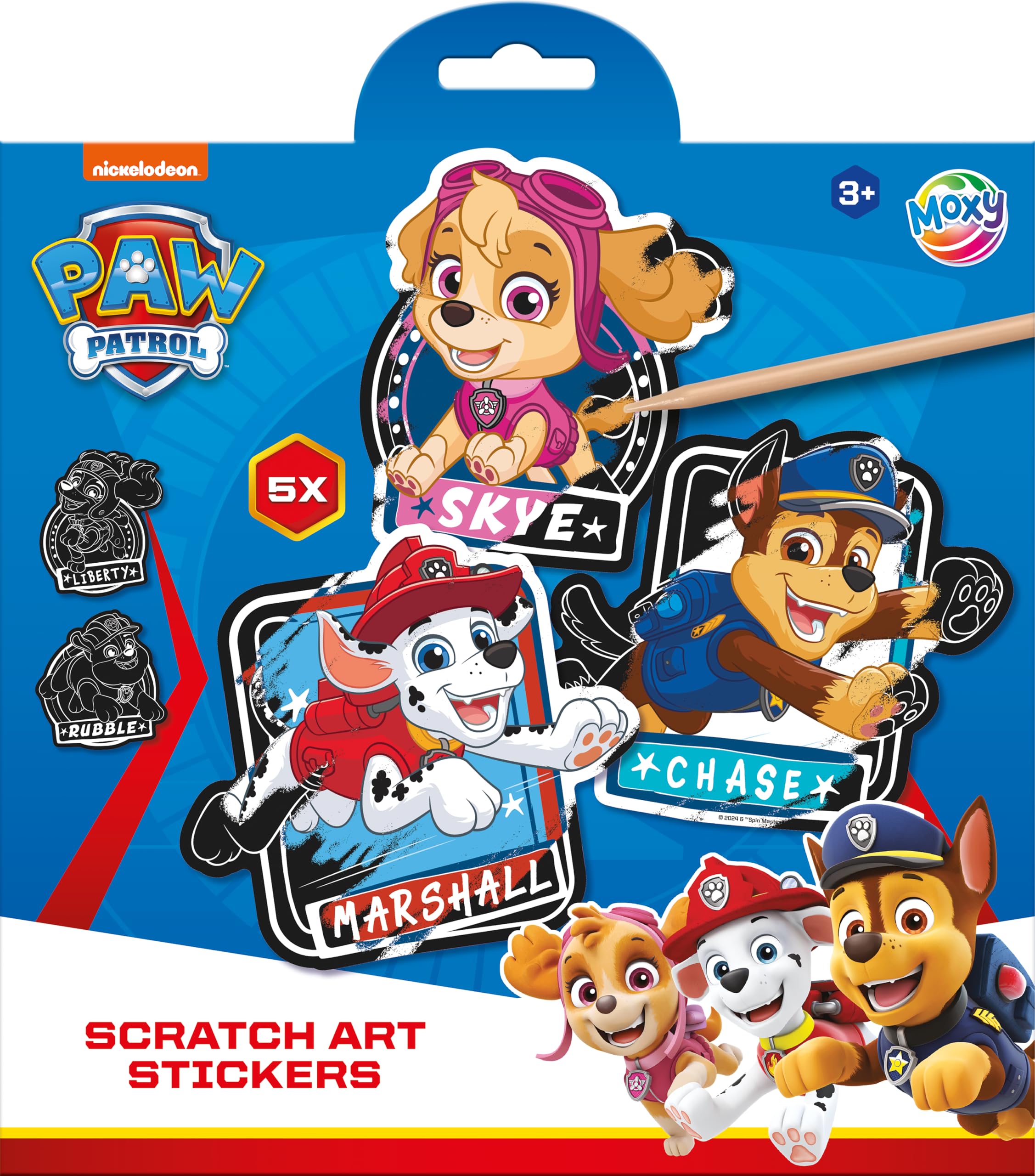 Paw Patrol, adesivi Scratch Art, dai 3 anni in su