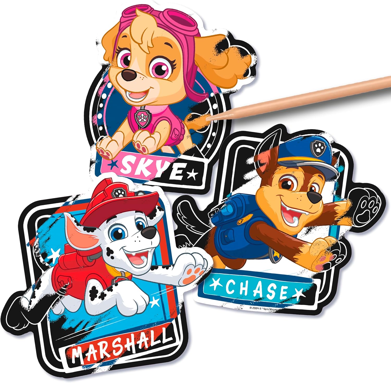 Paw Patrol, adesivi Scratch Art, dai 3 anni in su