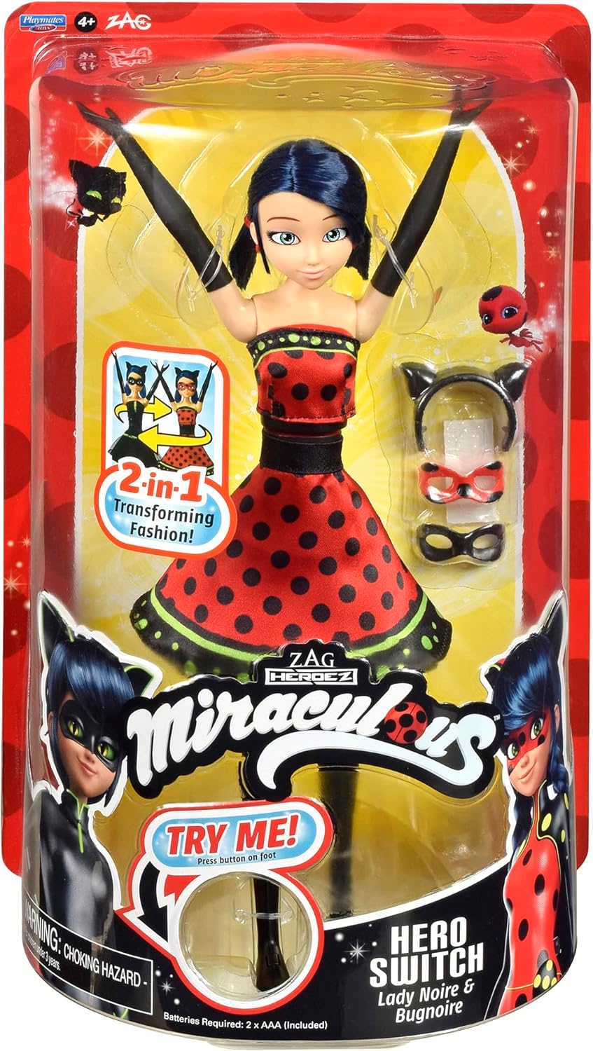 Miraculous Hero Switch Ladybug 10.5" Fashion Doll by Playmates Toys