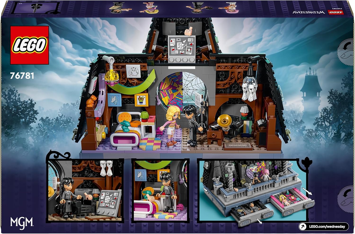 LEGO Wednesday Addams Figure Set, Collectible Building Toy for Kids, Includes 2 Faces & Outfits, plus Classic Character Thing for Creative Role Play, Birthday Gift for Girls and Boys 76780