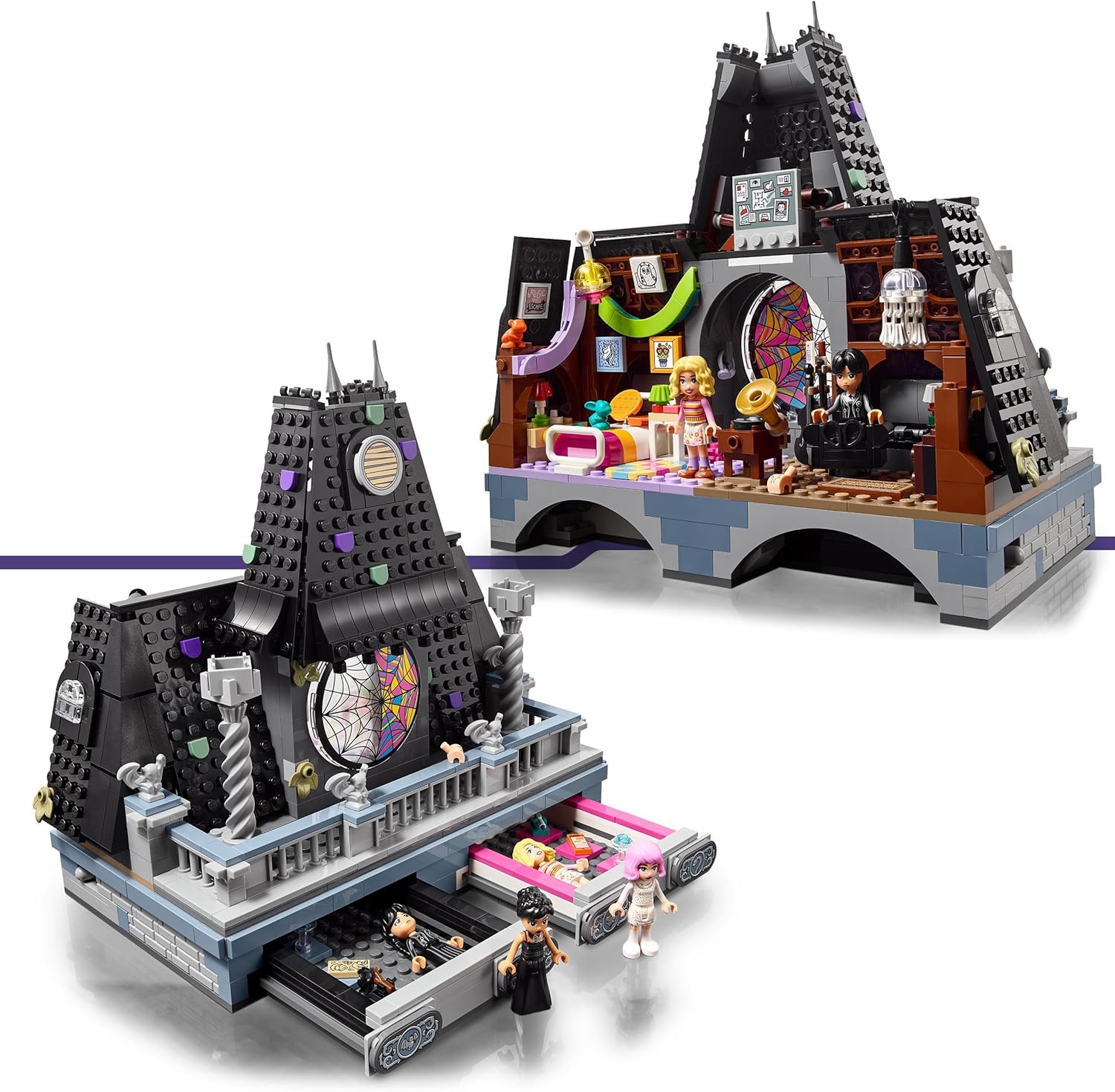 LEGO Wednesday Addams Figure Set, Collectible Building Toy for Kids, Includes 2 Faces & Outfits, plus Classic Character Thing for Creative Role Play, Birthday Gift for Girls and Boys 76780